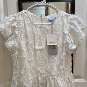 Beautiful Antonio Melani NWT Size 6 white floral appliqué dress. Orig. price$169